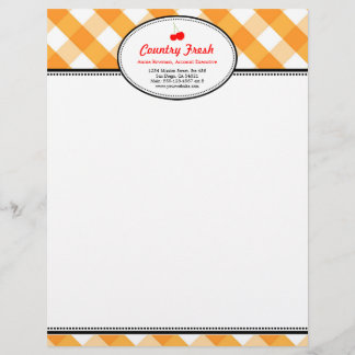 Oranje land gingham roestrode kerry persoonlijk gepersonaliseerd briefhoofd