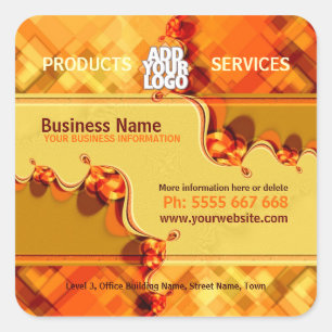 Oranje landesplein met Logo Business Sticker