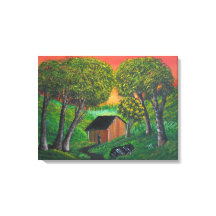 Oranje landschap van de schelp van de boomstam