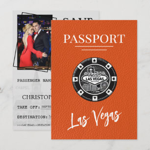 Oranje Las Vegas Passport Bewaar de datum Save The Date