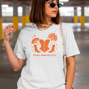 Oranje Las Vegas Showgirl Bruidsmeisje Bach-feest T-shirt