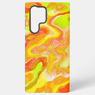 Oranje Lava Marmer Topografische Textuur Abstract Samsung Galaxy Hoesje