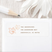 Oranje Leaf Thanksgiving Return Address Etiket (Insitu)