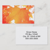 Oranje leder met tint visitekaartje (Voorkant / Achterkant)