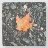 Oranje leder stenen onderzetter (Voorkant)