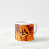 Oranje leeuw met gezicht, met vuur espresso kop (Voorkant rechts)