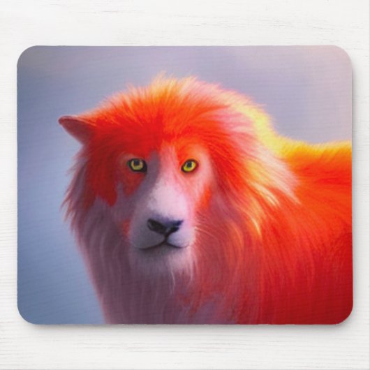 Oranje leeuwenkuur muismat (Voorkant)