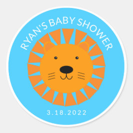 Oranje leeuwenwelp Dier Custom Baby shower Verjaar Ronde Sticker