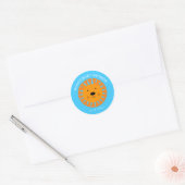 Oranje leeuwenwelp Dier Custom Baby shower Verjaar Ronde Sticker (Envelop)