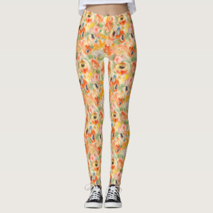 Oranje lentevloeren leggings