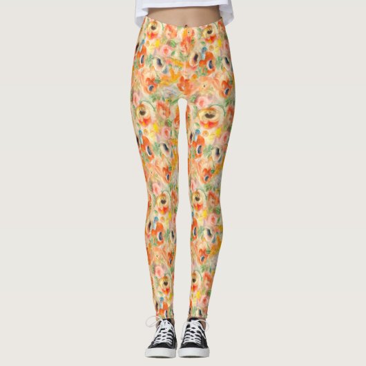 Oranje lentevloeren leggings (Voorkant)