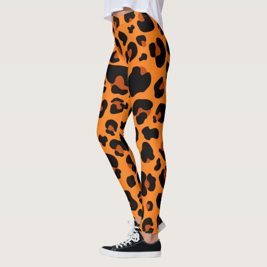 Oranje leopard Cheetah Skin Print Pattern Leggings (Links)