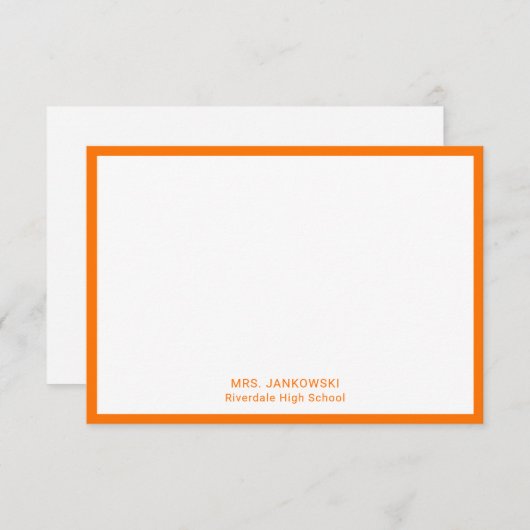 Oranje lerarendocent Dank je wel Kaarten (Voorkant / Achterkant)