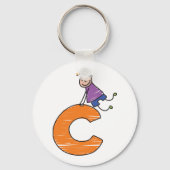 Oranje letter C Sleutelhanger (Voorkant)