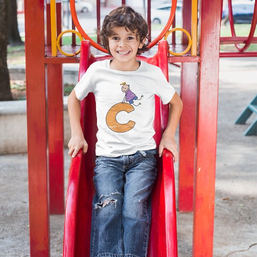 Oranje letter C T-shirt