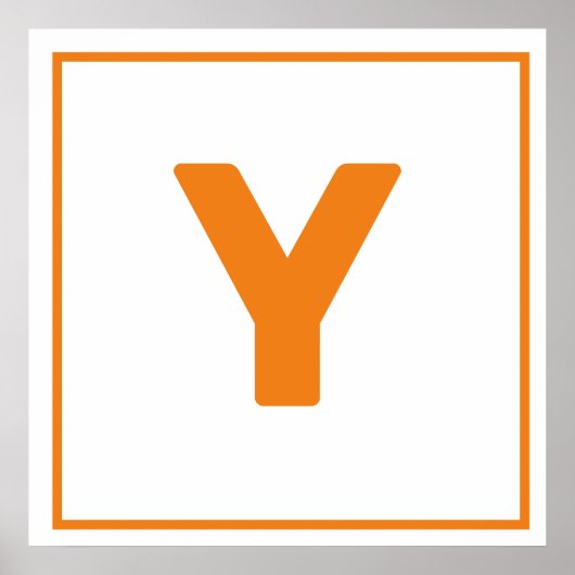 Oranje letter Y Poster (Voorkant)