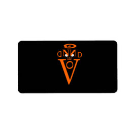 Oranje lettergreppels etiket