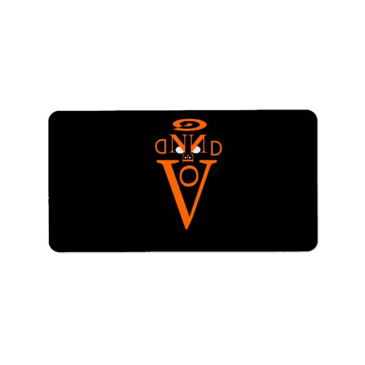 Oranje lettergreppels etiket (Voorkant)