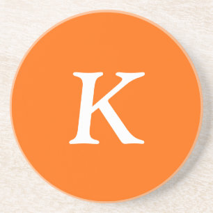 Oranje letters voor de veiligheid Vaste kleur Zandsteen Onderzetter