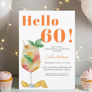Oranje Leuke Drink 60e Verjaardag Kaart
