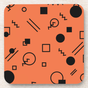 Oranje, leuke, trendy, geometrische Memphis-afbeel Bier Onderzetter