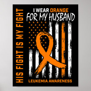 Oranje leukemie bestrijden kankerbewustzijn echtge poster