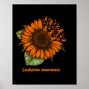 Oranje Leukemie Bewustzijn Zonnebloem Gift Warrior Poster
