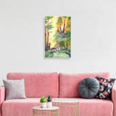 Oranje lichtbos op canva canvas afdruk (Insitu (Woonkamer))
