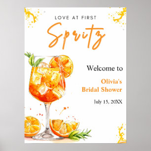 Oranje Liefde Op De Eerste Spritz Bruidsfeest Verw Poster