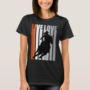 Oranje Liefde Rodeo Vat Racen Race Renster Vrouwen T-shirt