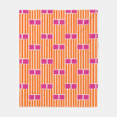 Oranje lijnen en roze dozen fleece deken (Voorkant)