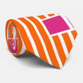 Oranje lijnen en roze dozen stropdas (Opgerold)