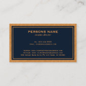 Oranje lijnstructuur en blauwe achtergrond visitekaartje (Achterkant)