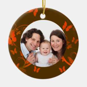 Oranje Lijst van vlinder Keramisch Ornament