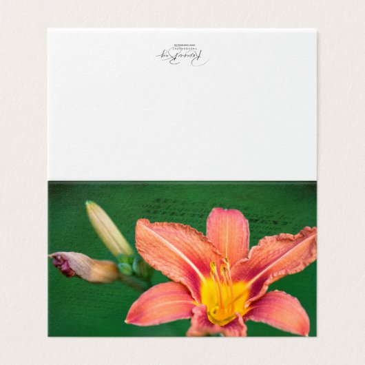 Oranje Lily Blank Note Kaart (Buitenkant ongevouwen)