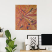 oranje Lily bloem moderne abstracte kunst Poster (Thuiskantoor)