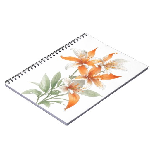 Oranje Lily Flowers Notitieboek (Linkerzijde)