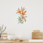 Oranje Lily Flowers Poster (Keuken)