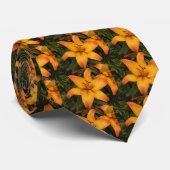 Oranje Lily Stropdas (Opgerold)