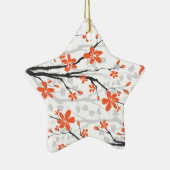 Oranje limoen groene magnolia bloemen ornament (Rechts)