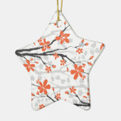 Oranje limoen groene magnolia bloemen ornament (Links)