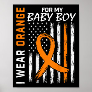 Oranje Lint Baby Boy LEUKEMIE ONDERSTEUNING LEUKEM Poster