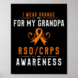 Oranje lint CRPSRSD Bewustzijn voor opa - Gran Poster