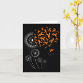 Oranje lint en paardenbloem leukemie bewustzijn ma kaart (Gele Bloem)