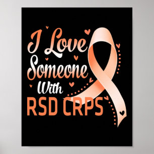 Oranje Lint Ik Hou Van Iemand Met Rsd Crps Bewustz Poster