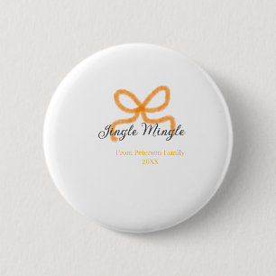 Oranje lint jingle Mingle retro boho familienaamda Ronde Button 5,7 Cm