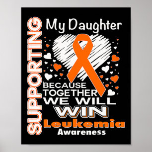 Oranje lint leukemie bewustzijn ondersteunen van m poster