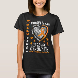 Oranje lint moeder in wet multiple sclerose t-shirt