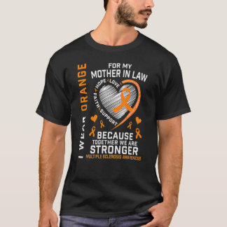 Oranje lint moeder in wet multiple sclerose t-shirt