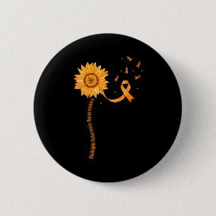 Oranje Lint Multiple Sclerose Bewustzijn _1 Ronde Button 5,7 Cm